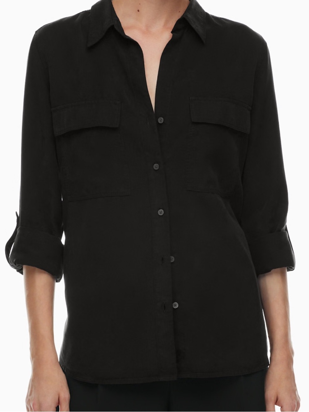 Babaton GD Black Button-Up Shirt small Aritzia utility shirt